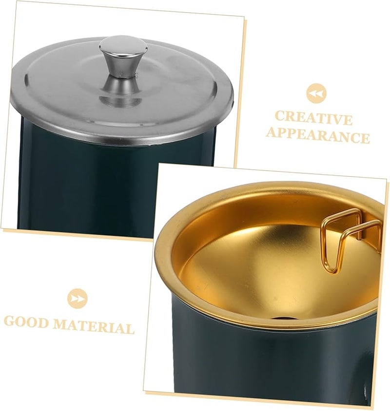 منفضة سجائر من الفولاذ المقاوم للصدأ مقاومة للرياح وخالية من الدخان للاستخدام في الهواء الطلق والشرفات والمنزل والمكتب والداخلية - Image 3